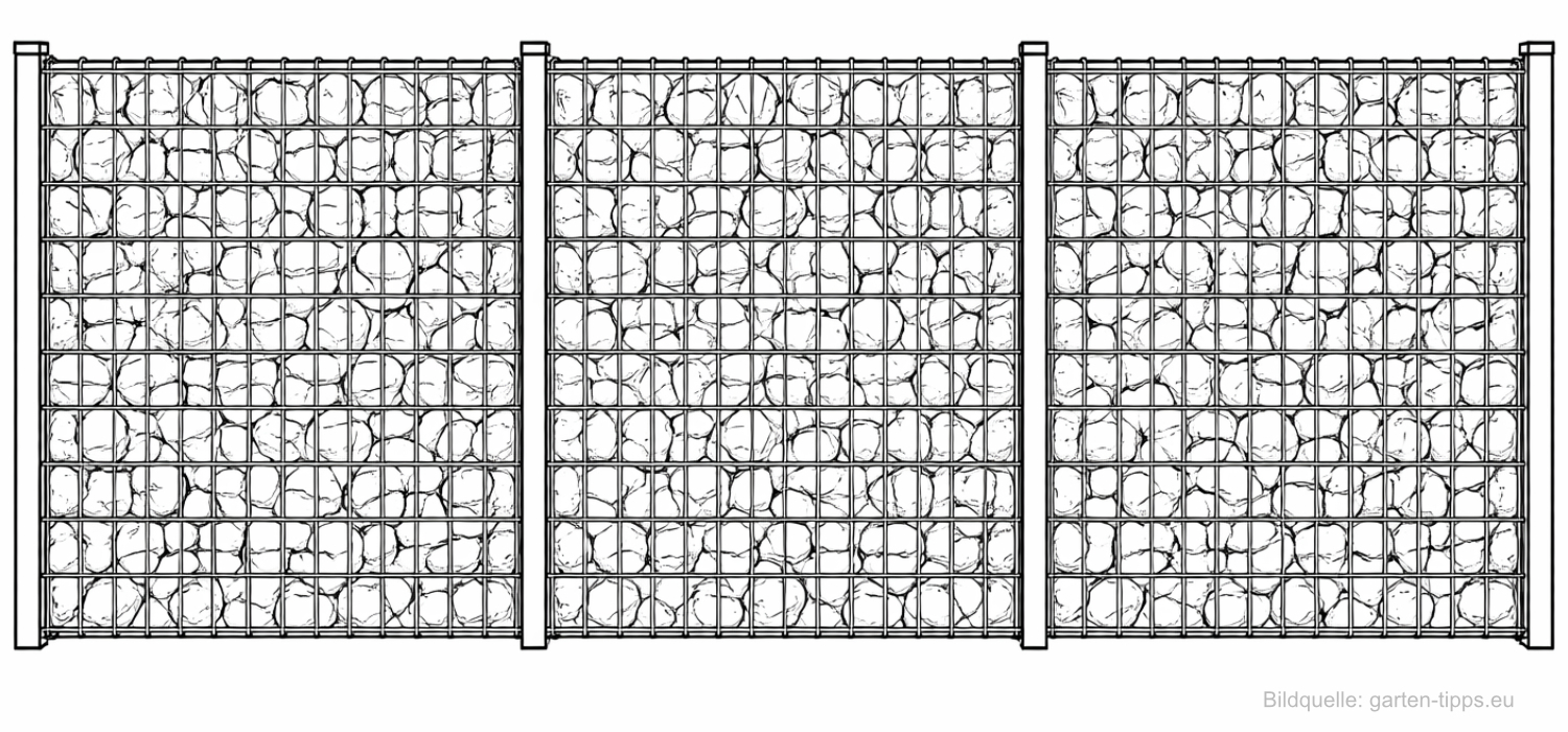 Gabionenzäune wirken massiv und modern und eignen sich besonders als langlebiger Sichtschutz.