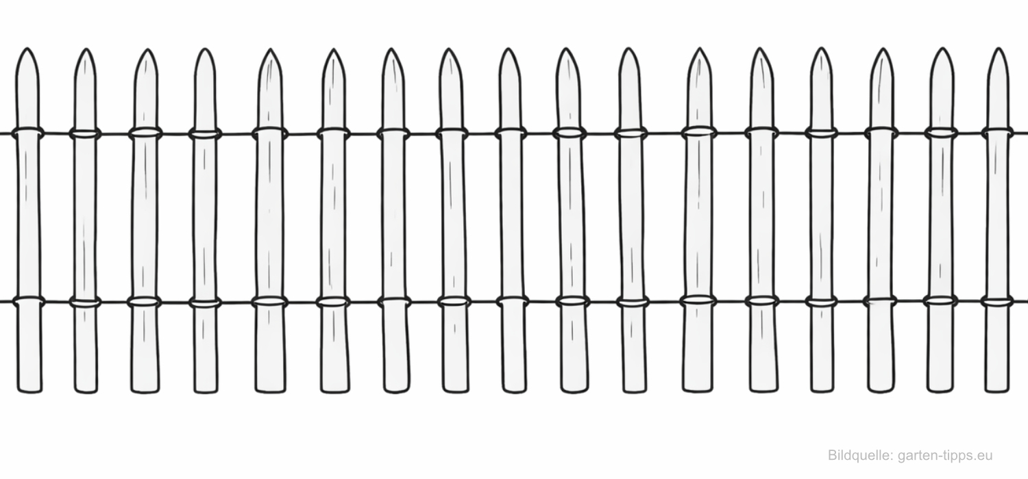 Ein Staketenzaun bringt eine natürliche, lockere Ausstrahlung in naturnahe Gartenbereiche.